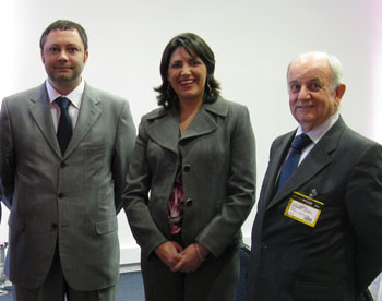 Luis Sougarret junto a la nueva Seremi de la IV Región expomin